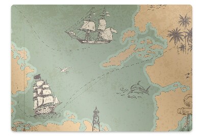 Tapis protège sol Carte des pirates