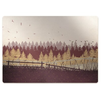 Tapis fauteuil bureau Forêt en automne