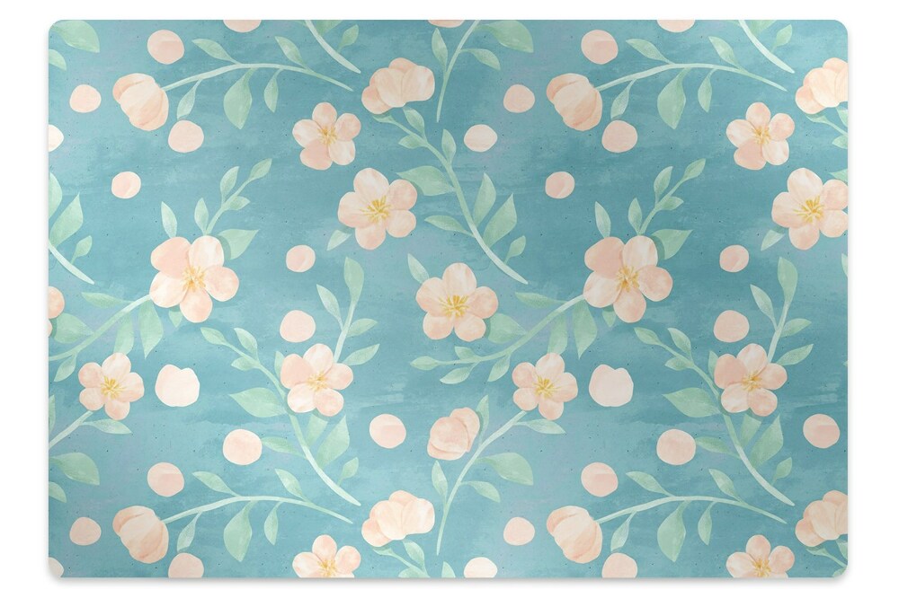 Tapis protection sol Fleurs pastel