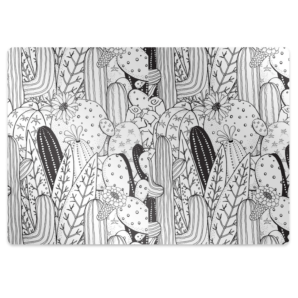 Tapis fauteuil bureau Cactus en dessin animé