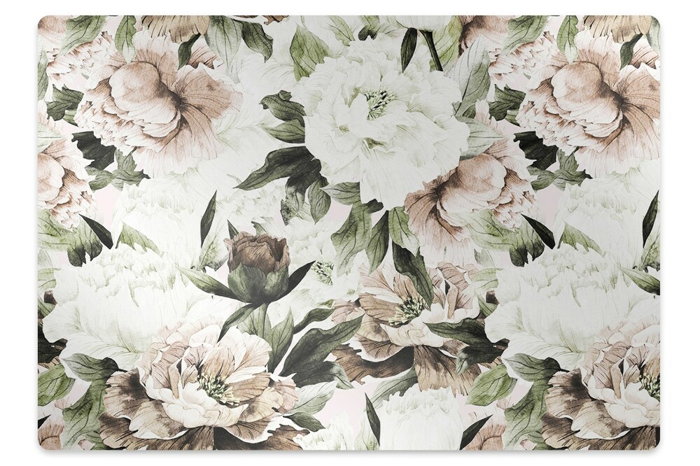 Tapis pour chaise de bureau Flore colorée en fleur