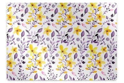 Tapis protection sol Fleurs fantaisie
