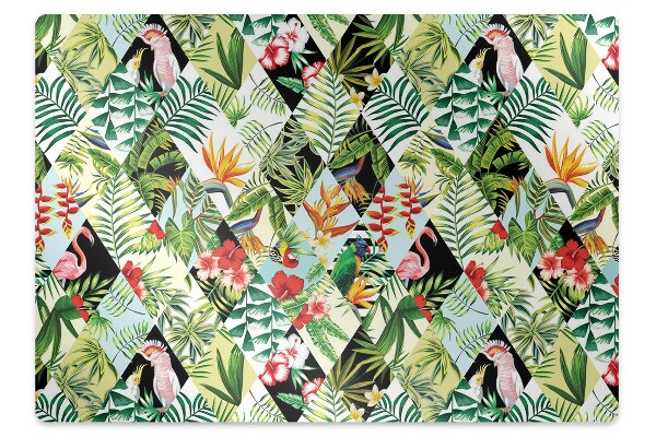 Tapis de chaise de bureau Fleurs et oiseaux