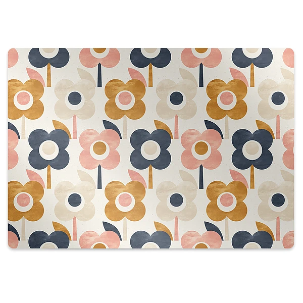 Tapis fauteuil bureau Fleurs