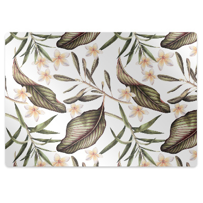 Tapis fauteuil bureau Feuilles et fleurs