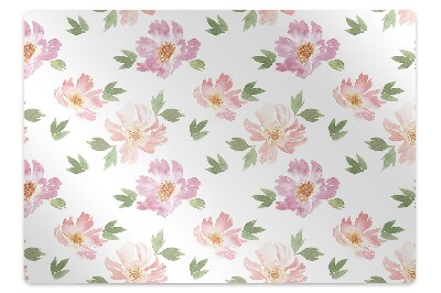 Tapis de chaise de bureau Fleurs à l'aquarelle