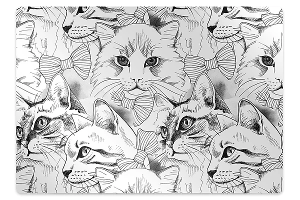 Tapis fauteuil bureau Dessin de chats