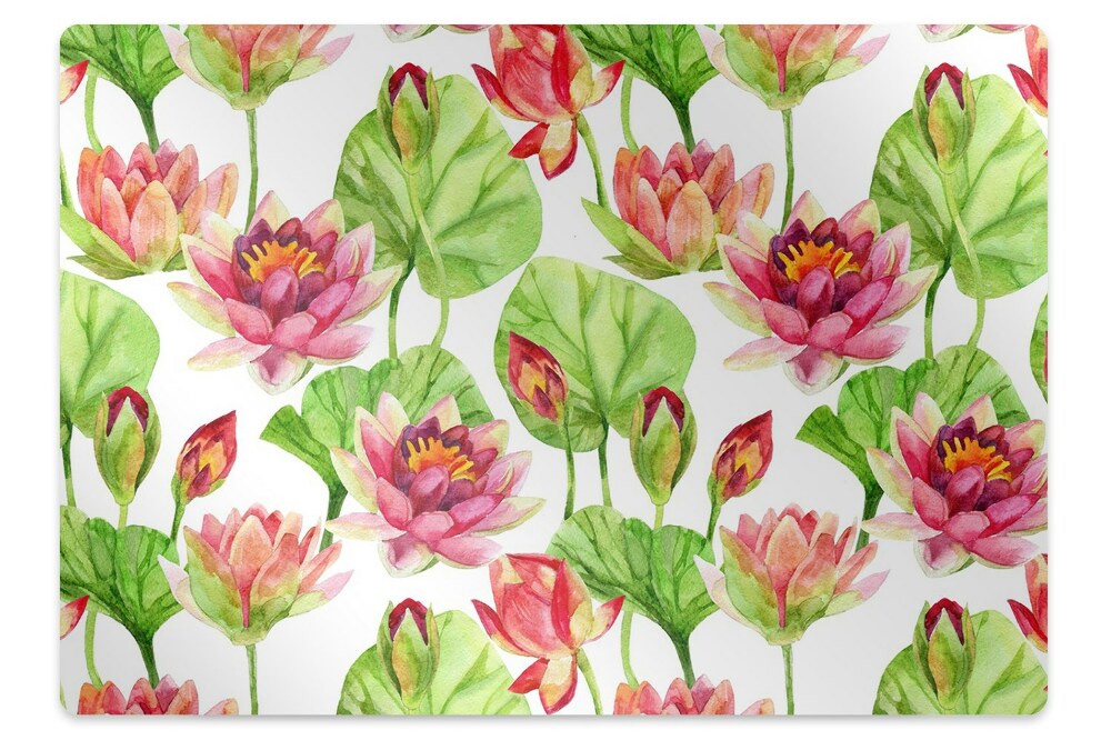 Tapis fauteuil bureau Feuilles de lotus
