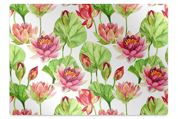 Tapis fauteuil bureau Feuilles de lotus