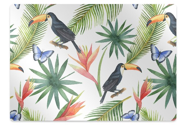 Tapis pour chaise de bureau Toucans dans la forêt