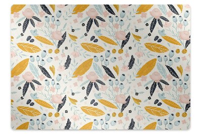 Tapis de chaise de bureau Feuilles aux couleurs pastel