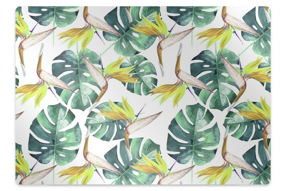 Tapis fauteuil bureau Feuilles exotiques