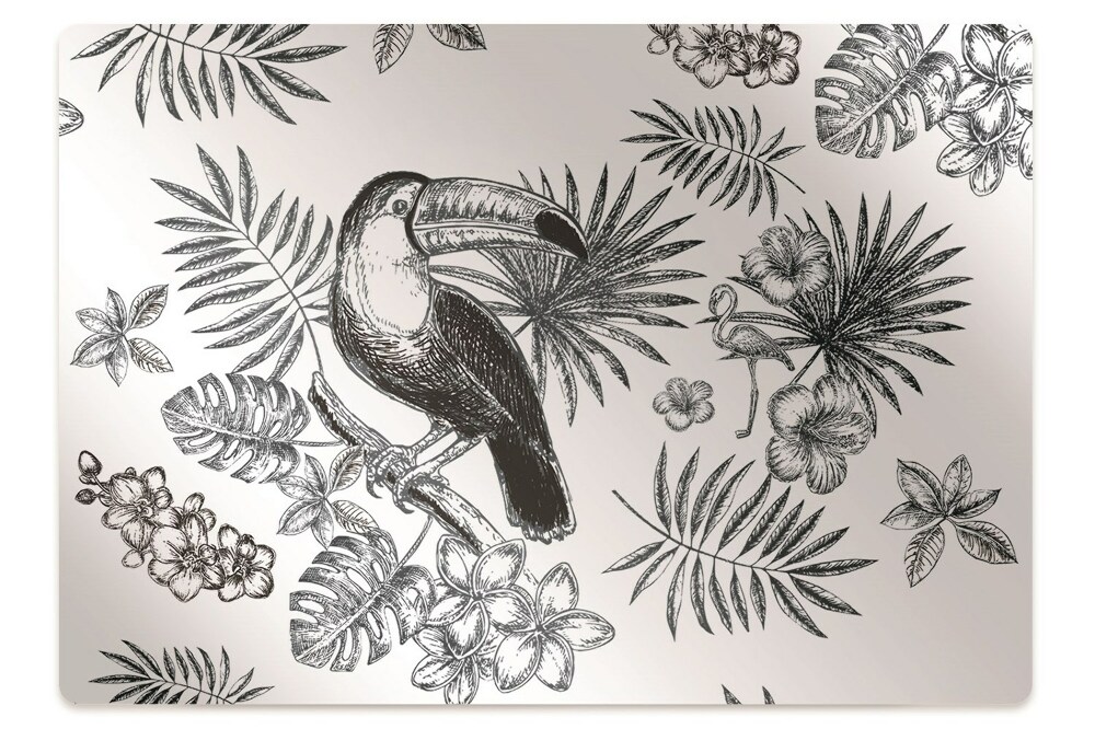 Tapis protection sol Motif noir et blanc
