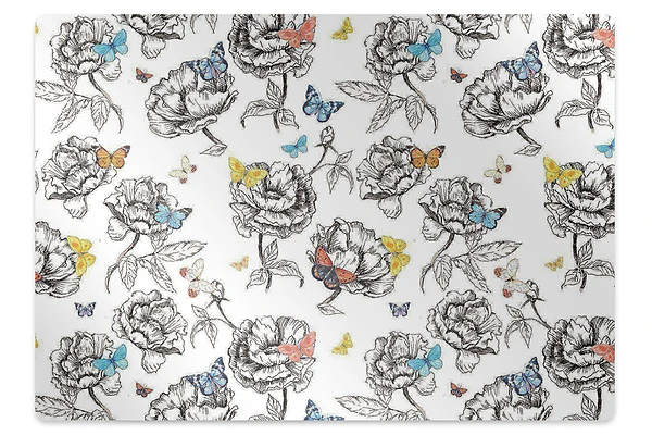 Tapis fauteuil bureau Papillons colorés