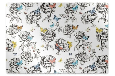 Tapis fauteuil bureau Papillons colorés