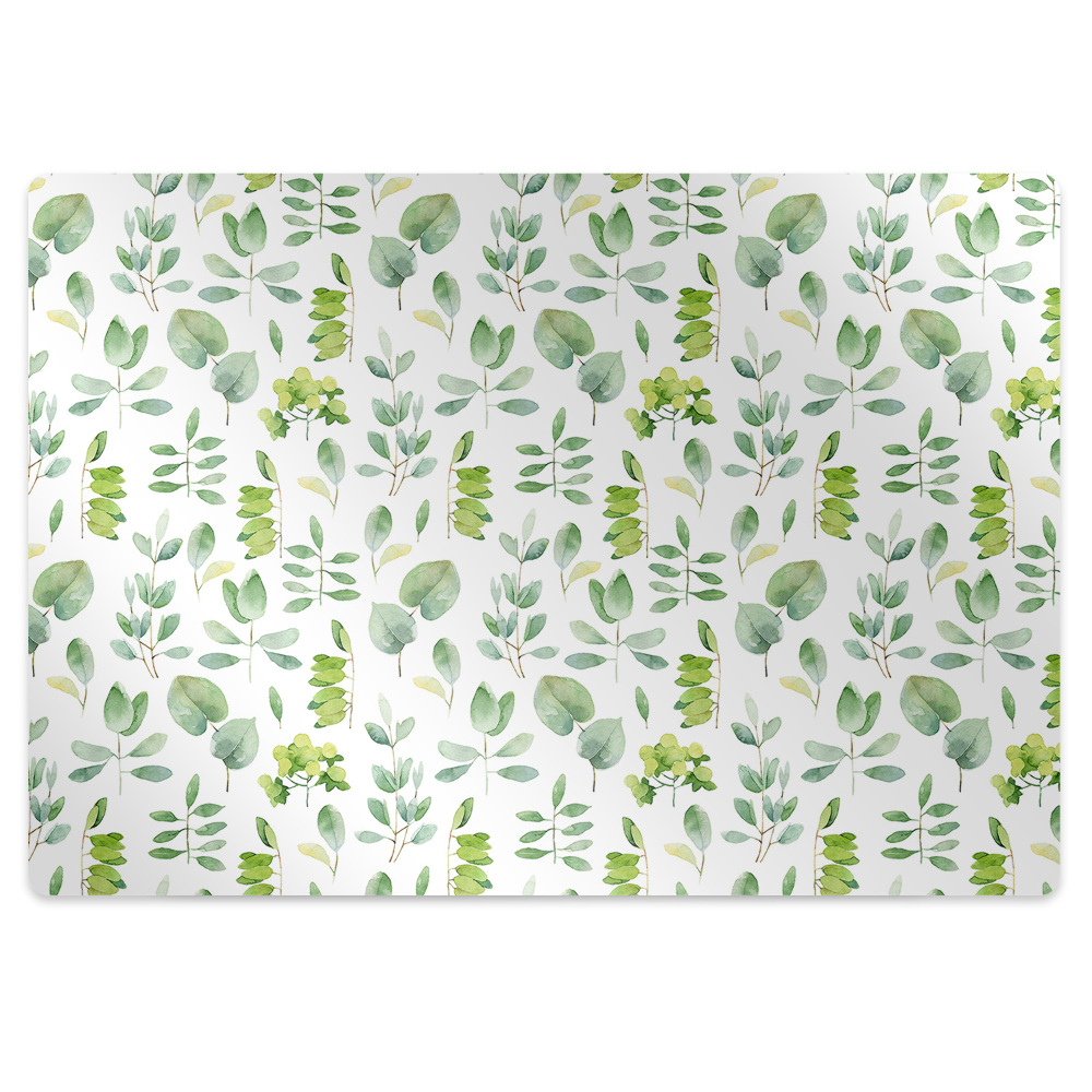 Tapis fauteuil bureau Feuilles vertes