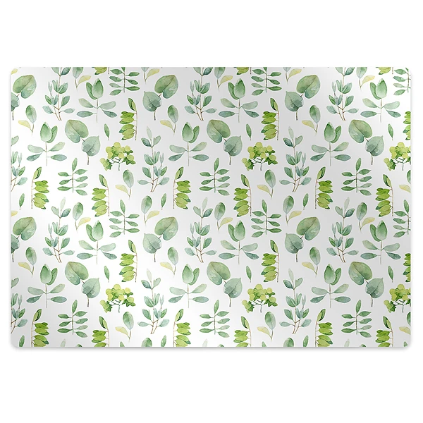 Tapis fauteuil bureau Feuilles vertes