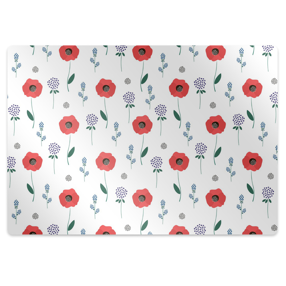 Tapis protège sol Motif plein de coquelicots