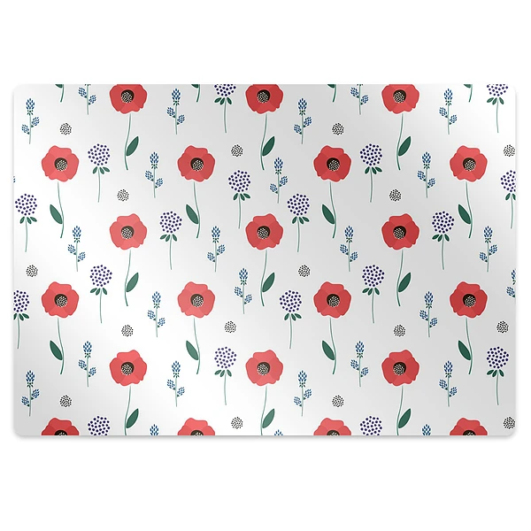 Tapis protège sol Motif plein de coquelicots