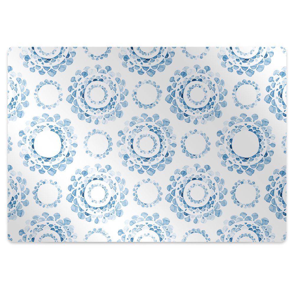 Tapis protège sol Motif de cercle bleu