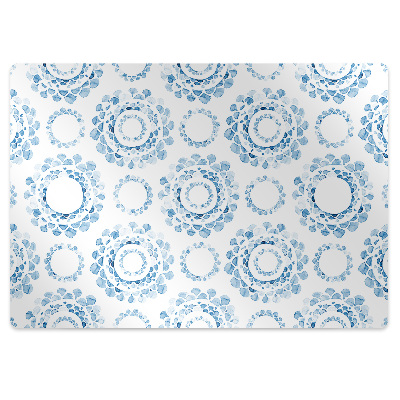 Tapis protège sol Motif de cercle bleu