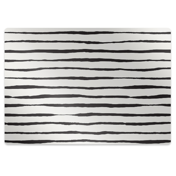 Tapis de protection de sol Lignes noires et blanches