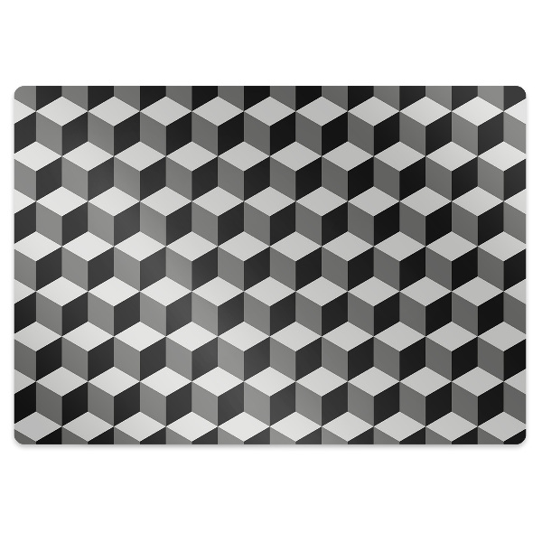 Tapis protège sol Motif cubique 3D