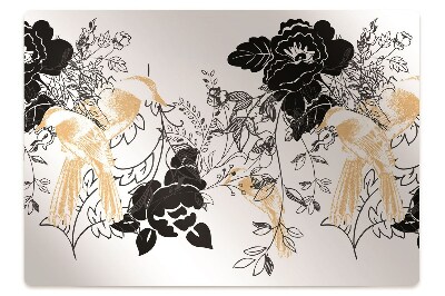 Tapis protection sol Oiseaux dans un style glamour