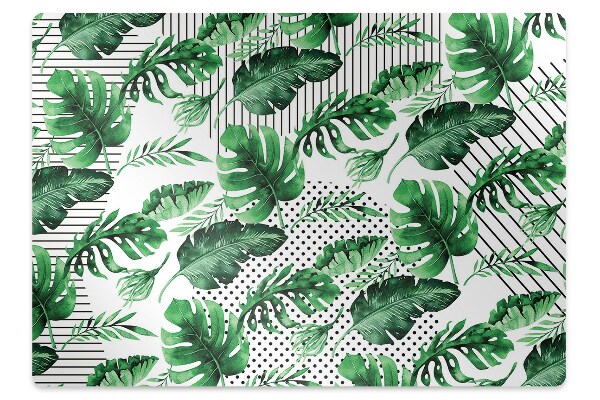 Tapis protection sol Feuilles de monstera