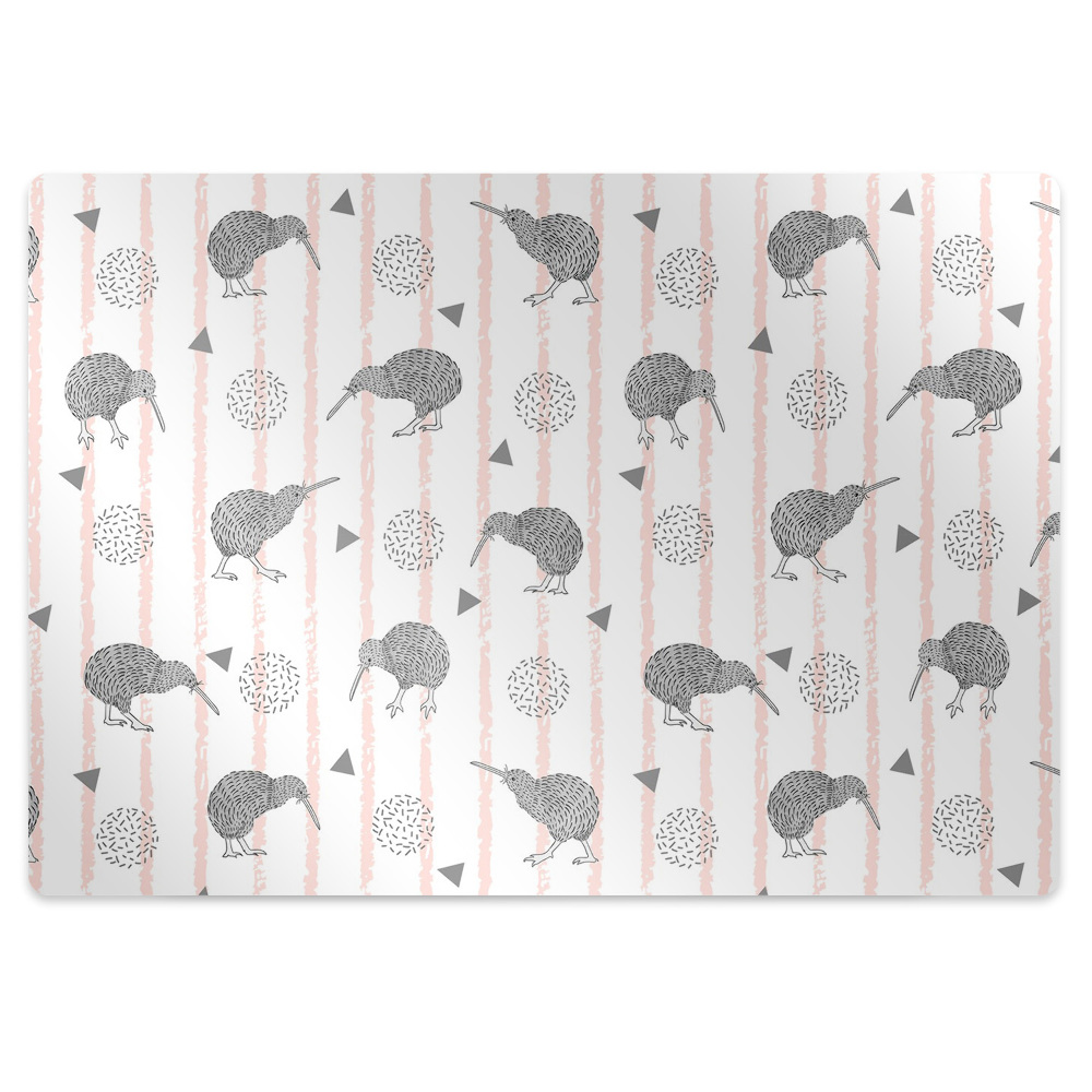 Tapis fauteuil bureau Oiseaux motif kiwi