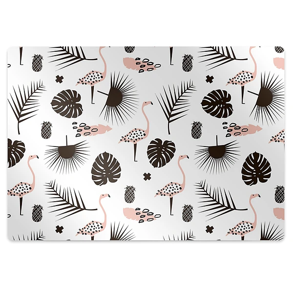 Tapis protection sol Feuilles et beaux oiseaux