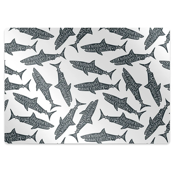 Tapis de chaise Requins sur fond blanc