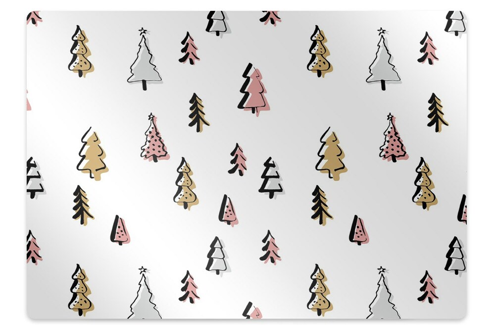 Tapis pour chaise de bureau Arbres de Noël colorés