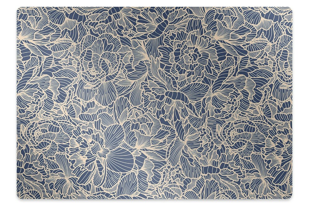 Tapis fauteuil bureau Motif glamour bleu