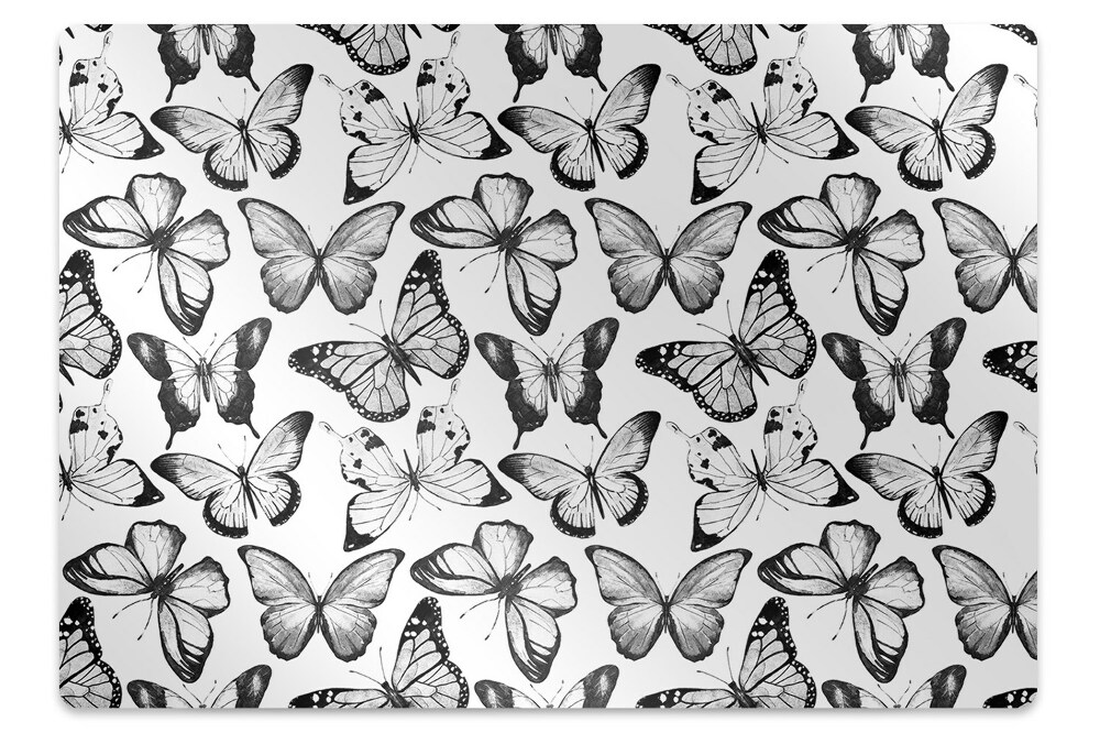 Tapis protège sol Papillon gris