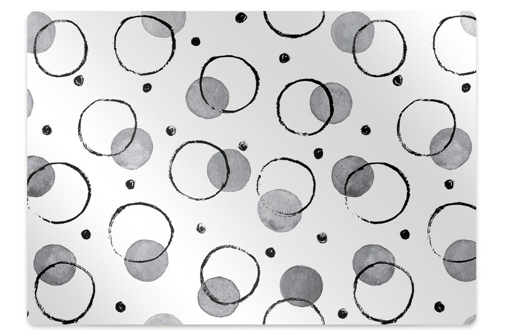 Tapis pour chaise de bureau Cercles dans les tons de noir