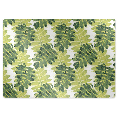 Tapis de chaise de bureau Feuilles de sorbier vertes
