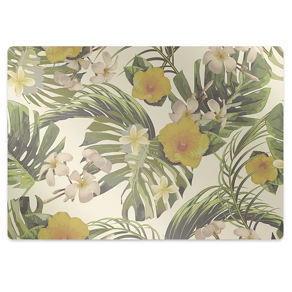 Tapis protège sol Feuilles et fleurs exotiques