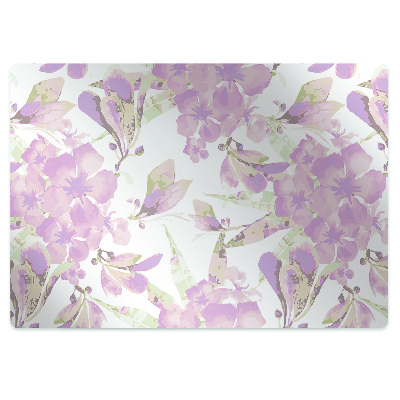 Tapis de chaise de bureau Fleur unique rose pâle