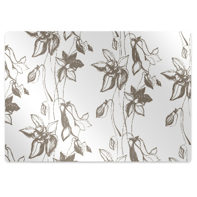 Tapis de chaise de bureau Fleurs dessinées