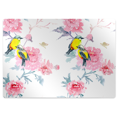 Tapis de protection de sol Oiseaux en fleurs