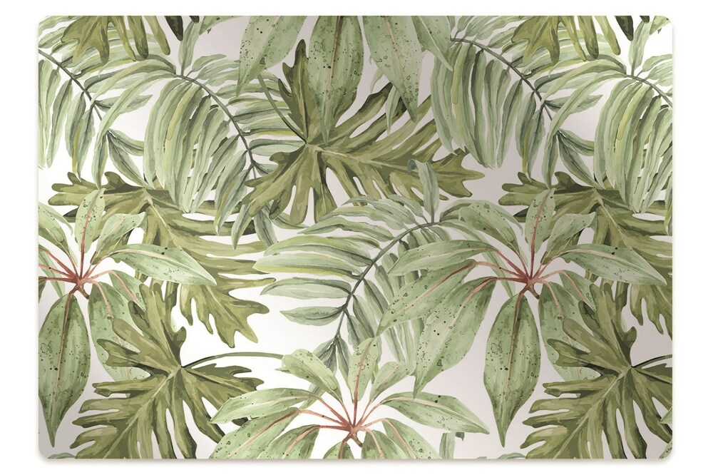 Tapis pour chaise de bureau Feuilles exotiques