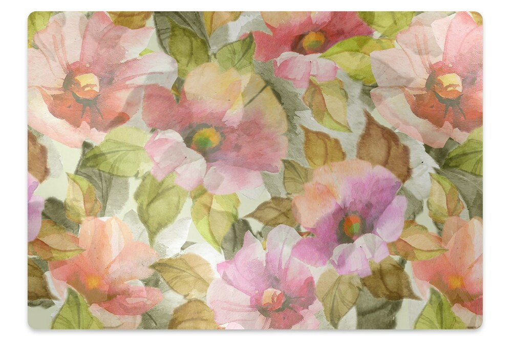 Tapis protection sol Fleurs peintes