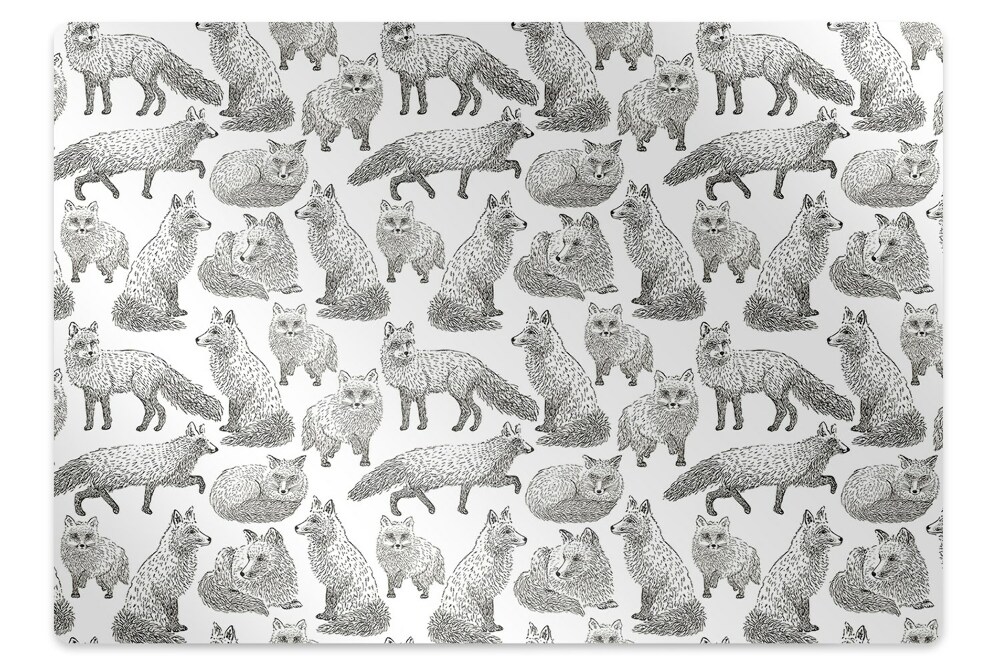 Tapis de chaise de bureau Dessin de renards
