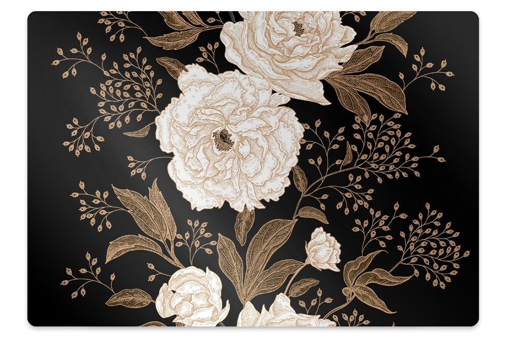 Tapis bureau Fleurs de roses en style rétro