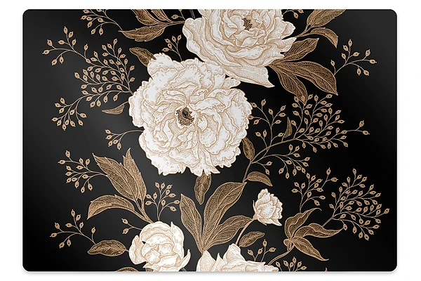 Tapis bureau Fleurs de roses en style rétro