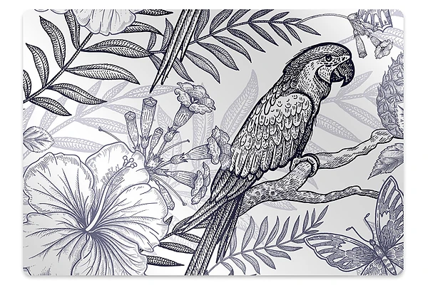 Tapis de chaise de bureau Perroquet dessiné