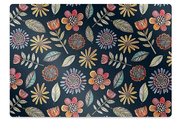 Tapis protège sol Fleurs colorées