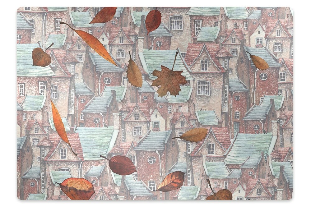 Tapis bureau Vue de la ville en automne