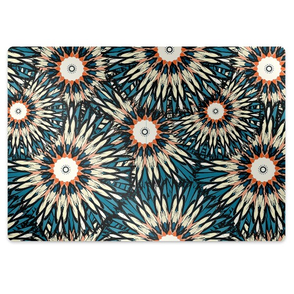 Tapis protection sol Mandala coloré